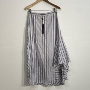 For Cynthia Linen Cotton Skirt Faux Wrap Women's Small